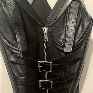 Black Leather Corset